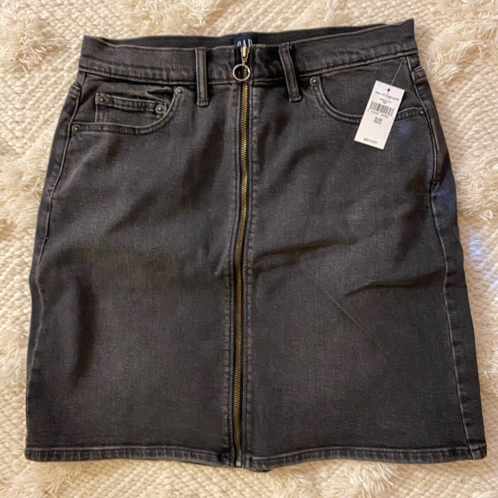 Black Zip Up Skirt